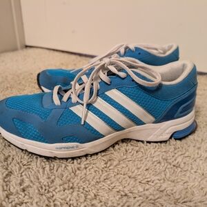 Blue and White Adidas Shoes